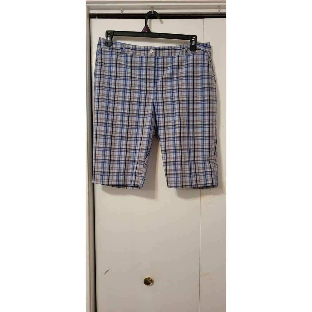 Annika Cutter & Buck Women's Plaid Bermuda Golf Shorts Size 12